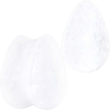 White Cloudy Quartz Drop Saddle Plug Set