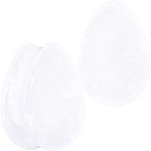 White Cloudy Quartz Drop Saddle Plug Set