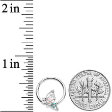 16G 3/8 Clear CZ Gem Abstract Butterfly Hinged Segment Ring