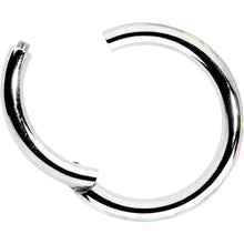 16G 5/16 White Synthetic Opal Forward Facing Hinged Segment Ring