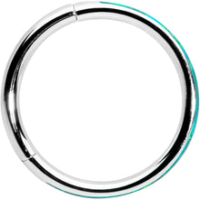 16G 3/8 Green Synthetic Opal Forward Facing Hinged Segment Ring