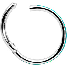 16G 3/8 Green Synthetic Opal Forward Facing Hinged Segment Ring