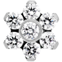 16G 5/16 Clear CZ Gem G23 Titanium Flower Labret Monroe Tragus