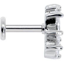 16G 1/4 Clear CZ Gem Fan Internally Threaded Labret Monroe Tragus