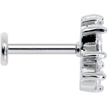 16G 5/16 Clear CZ Gem Fan Internally Thread Labret Monroe Tragus