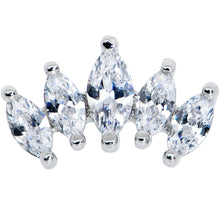 16G 5/16 Clear CZ Gem Fan Internally Thread Labret Monroe Tragus