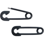 14G 3/4 Black Matte Punk Rock Safety Pin Barbell Nipple Ring Set