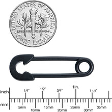 14G 3/4 Black Matte Punk Rock Safety Pin Barbell Nipple Ring Set