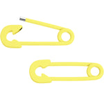 14G 3/4 Yellow Matte Punk Safety Pin Barbell Nipple Ring Set