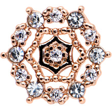 16G 5/16 Clear CZ Gem Rose Gold Tone Geometric Web Labret Tragus