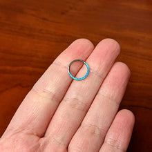 16G 3/8 Aqua Synthetic Opal Bottom Curve Hinged Segment Ring