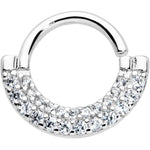 16G 5/16 Clear CZ Gem Double Drama Closure Ring