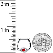 16G 1/4 Clear Red Gem Swirling Oval Cartilage Clicker