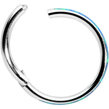 16G 3/8 Blue Synthetic Opal Sleek Forward Facing Segment Ring