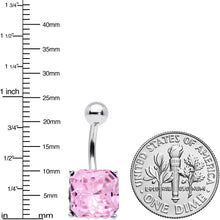 Pink Gem Square Stylish Elegance Mandala Flower Belly Ring