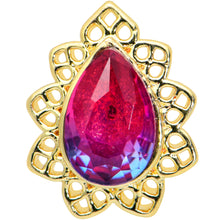 16G 5/16 Purple Tourmaline Gold Tone Drop Labret Monroe Tragus