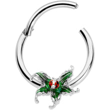 16G 3/8 Tiny Ladybug Leaves Hinged Segment Ring