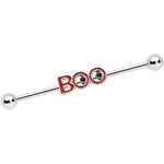 14G Black Gem Boo Halloween Industrial Barbell 38mm