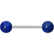 Elegant Blue Agate Barbell Tongue Ring