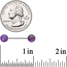Elegant Purple Amethyst Barbell Tongue Ring