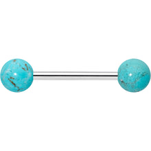 Elegant Blue Turquoise Barbell Tongue Ring