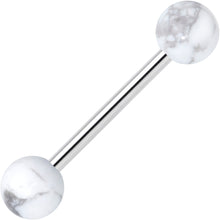 Elegant White Howlite Barbell Tongue Ring