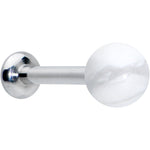 16G 5/16 Elegant White Howlite Internally Threaded Labret Tragus