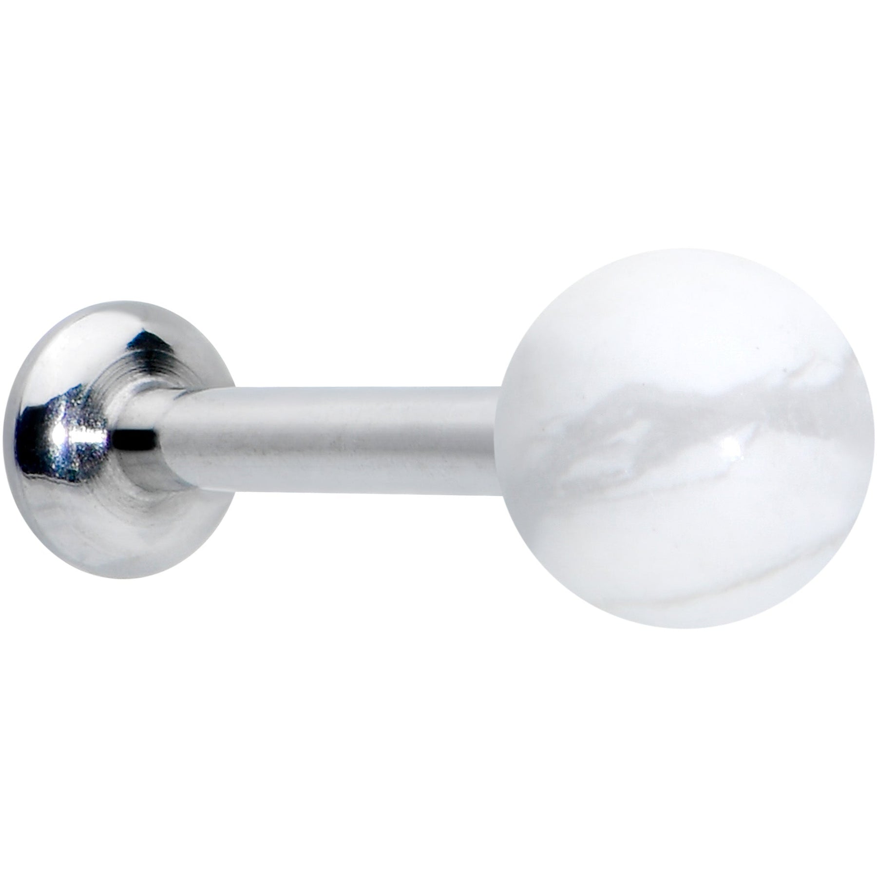 16G 5/16 Elegant White Howlite Internally Threaded Labret Tragus