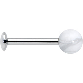 16G 5/16 Elegant White Howlite Internally Threaded Labret Tragus