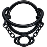 16G 3/8 Black Double Saturn Chain Dangle Hinged Segment Ring