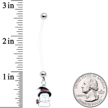 Clear Bioplast Witch Hat Ghost Halloween Dangle Pregnancy Belly Ring