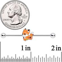 14G Cute Fall Fox Industrial Barbell 38mm