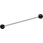 14G Matte Black Splatter Pattern Ends Industrial Barbell 38mm