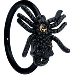 20G 5/16 Yellow Gem Black Nubbly Spider Halloween Nose Hoop