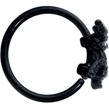20G 5/16 Yellow Gem Black Nubbly Spider Halloween Nose Hoop