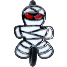 20G 5/16 Black Red Eye Mummy Halloween Nose Hoop