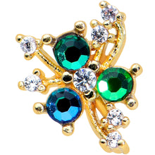 16G 5/16 Purple Tourmaline Gold Tone Spray Labret Monroe Tragus
