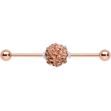 14G Rose Gold Tone Autumn Pine Cone Industrial Barbell 38mm
