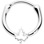16G 3/8 Autumn White Maple Leaf Cartilage Clicker Ring