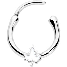 16G 3/8 Autumn White Maple Leaf Cartilage Clicker Ring
