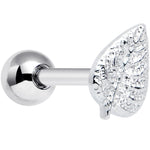 16G 1/4 Autumn Textured Leaf Cartilage Tragus Earring