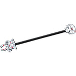 14G Black Skeleton Body Halloween Industrial Barbell 38mm