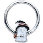 16G 3/8 Witch Hat Ghost Halloween Hinged Segment Ring