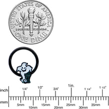 16G 3/8 Black Graveyard Ghost Halloween Hinged Segment Ring
