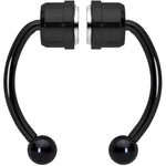 Black Magnetic Septum Ring Horseshoe Non-Pierced Fake Nose Ring