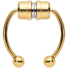 Gold Tone Magnetic Septum Ring Horseshoe Non-Pierced Fake Nose Ring