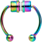 Rainbow Magnetic Septum Ring Horseshoe Non-Pierced Fake Nose Ring