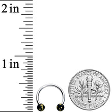 16G 3/8 Matte Black Splatter Ends Horseshoe Circular Barbell