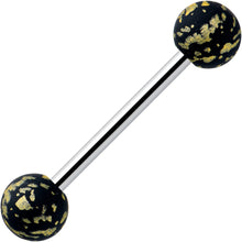 Matte Black Splatter Pattern Barbell Tongue Ring