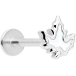 16G 5/16 Autumn White Maple Leaf Labret Monroe Tragus